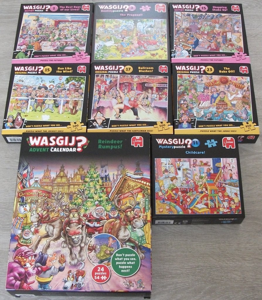 Diverse *** PUZZELS WASGIJ *** 8 stuks, Hobby en Vrije tijd, Denksport en Puzzels, Ophalen of Verzenden, 500 t/m 1500 stukjes