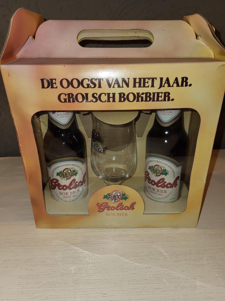 Grolsch Bokbier Geschenkset - 2 Flesjes en Glas, Ophalen of Verzenden, Nieuw, Flesje(s), Grolsch