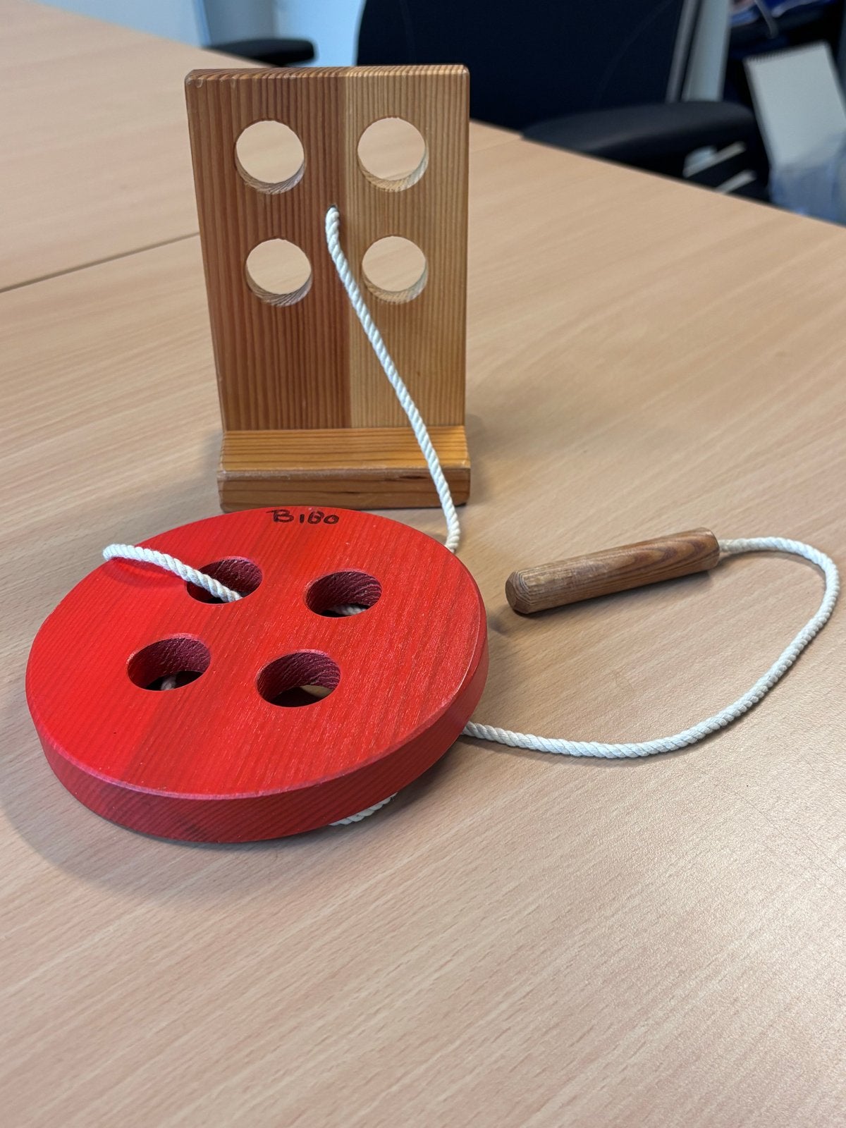 Houten Veterspeelgoed Montessori Fijne Motoriek Peuter, Ophalen of Verzenden, Gebruikt, Overige typen