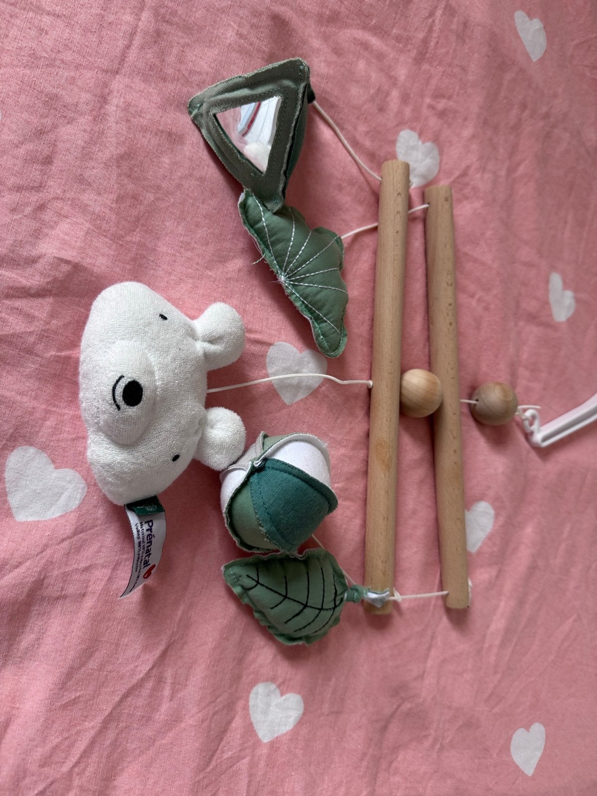 Baby mobiel met koala en bladeren, Ophalen of Verzenden, Zo goed als nieuw, Mobiel