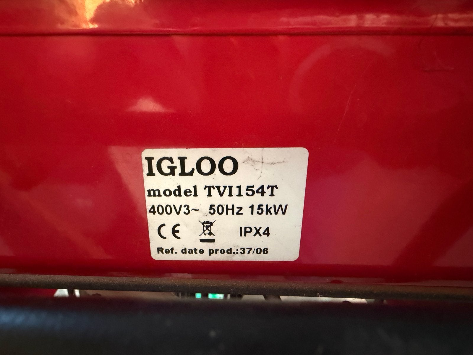 Igloo TVI154T Krachtstroom Kachel 15kW, Ophalen, Gebruikt, 800 watt of meer, Kachel