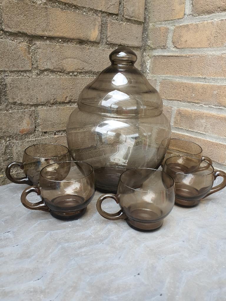 Leerdam Fumi bowlset Andries Copier rookglas vintage, Antiek en Kunst, Ophalen of Verzenden