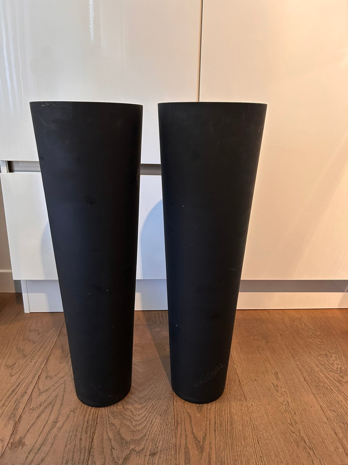 Hoge vazen, Huis en Inrichting, Woonaccessoires | Vazen, Ophalen, Gebruikt, Zwart, Glas