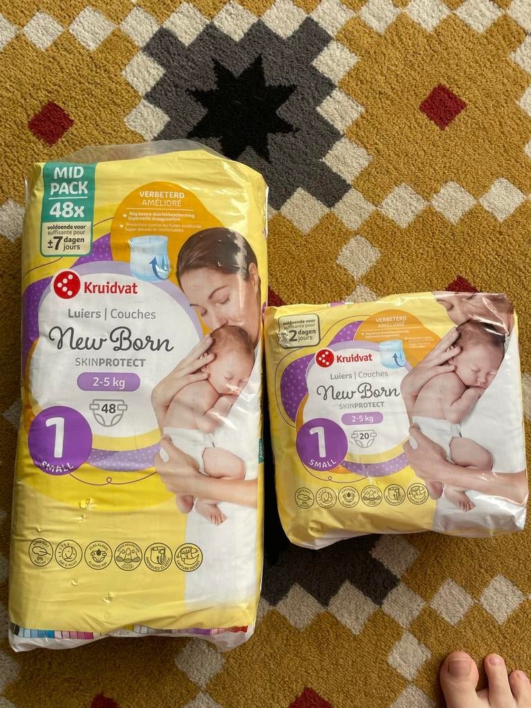 GRATIS Kruidvat New Born Luiers Maat 1 (2-5 kg) - 2 Pakken, Ophalen of Verzenden, Nieuw
