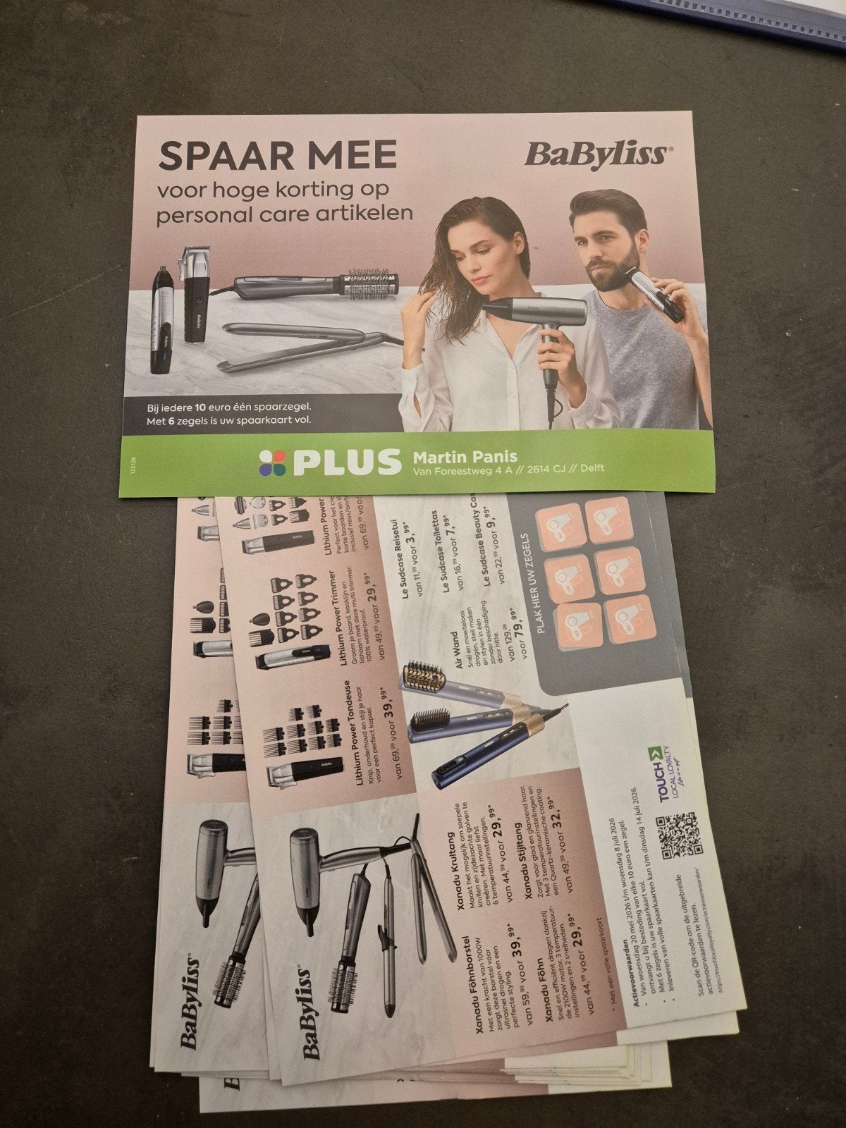 Plus actie Babyliss volle spaarkaartenboekjes gratis, Plus, Ophalen