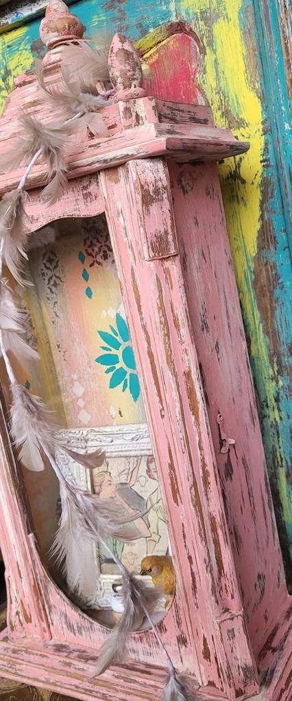 Scandinavian pink/Boho/Gedenkkastje/Ibiza/Herdenkingskastje, Ophalen of Verzenden, Annie sloan, Annie, Annie