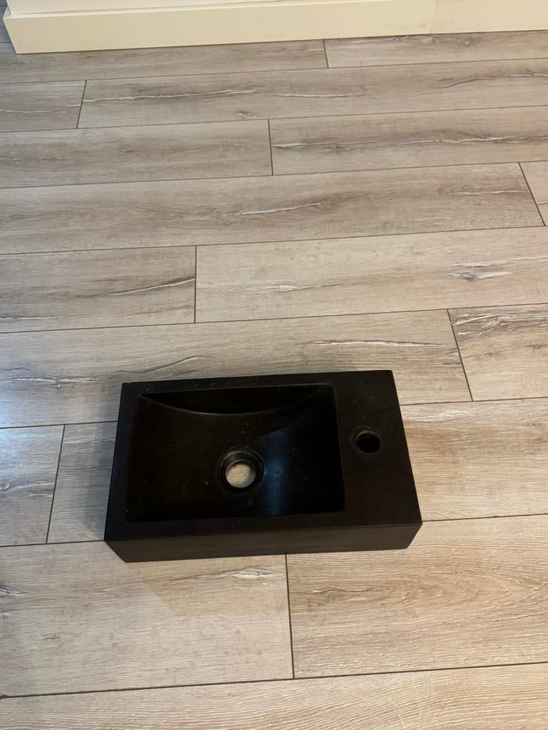 Natuursteen Fontein Zwart Marmer Look - Compact & Luxe, Ophalen, Nieuw, Steen, Wastafel