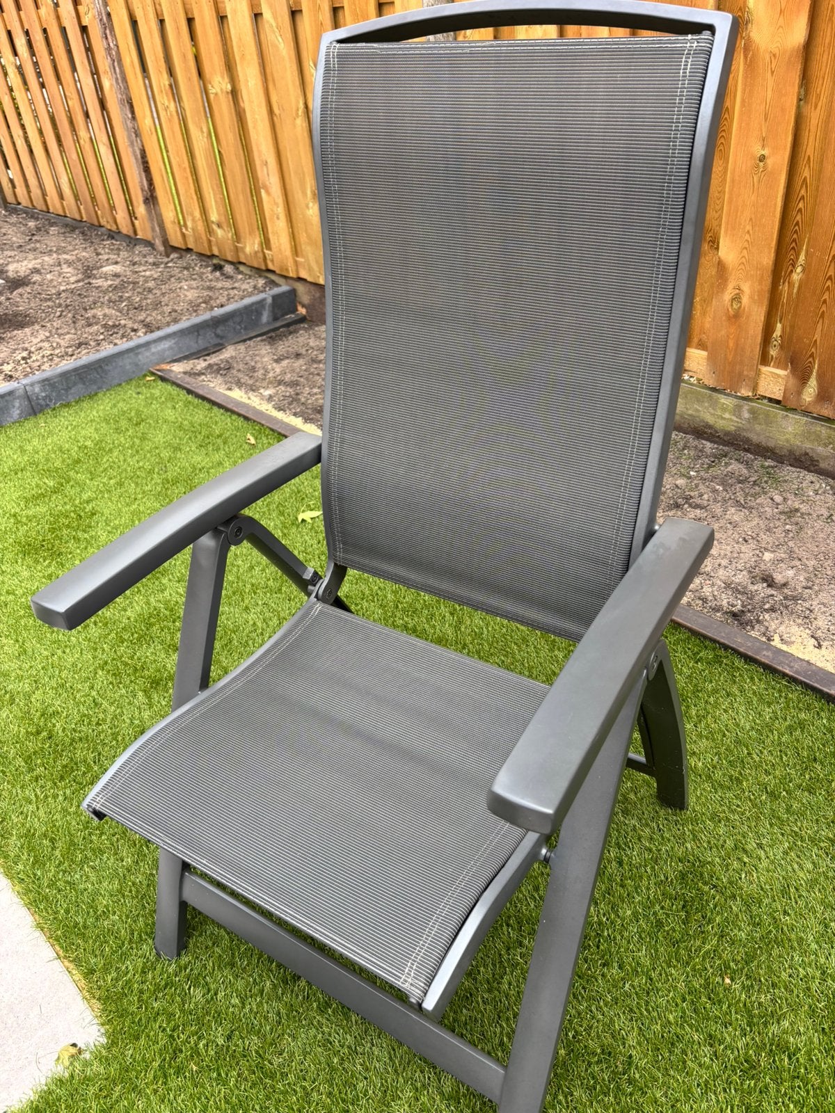 4x Tuinstoel antraciet aluminium Stelvio, Ophalen, Gebruikt, Aluminium