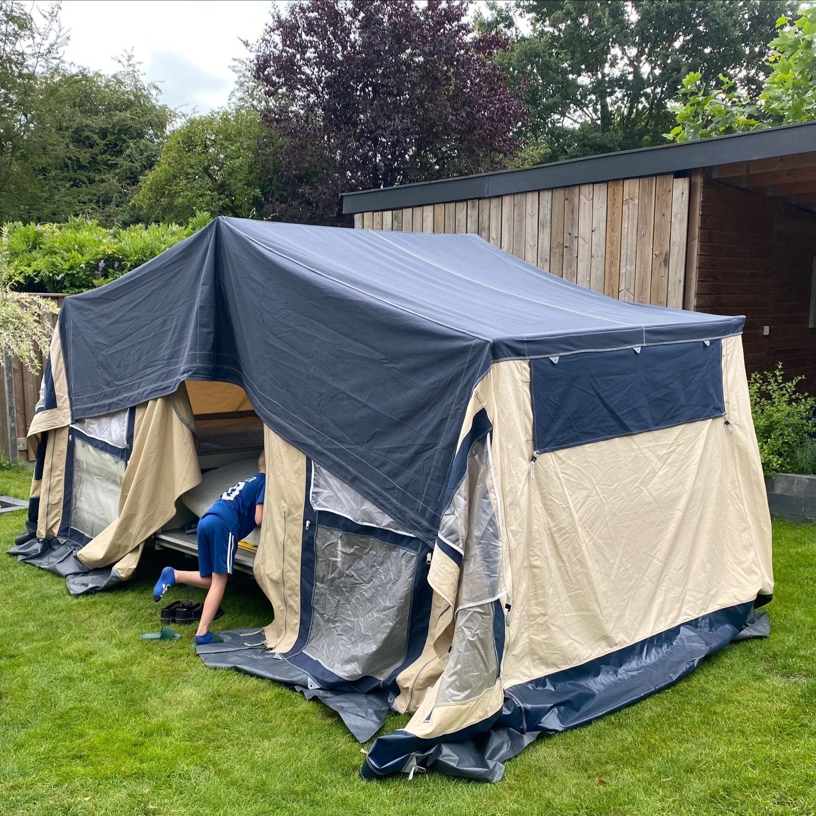 Roadmaster Family S Vouwwagen - Compleet en Ruim, Caravans en Kamperen, Vouwwagens, Blauw, Aanwezig, Meer dan 6, Ophalen