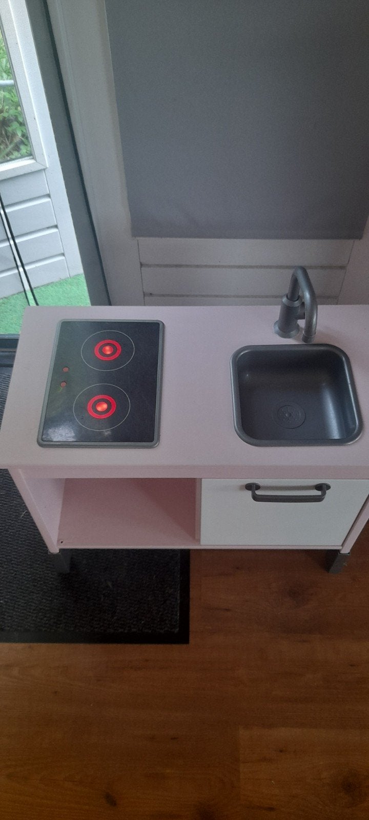 Roze speelkeuken met verlichting, Kinderen en Baby's, Speelgoed | Speelkeukens, Ophalen of Verzenden, Gebruikt, Overige materialen