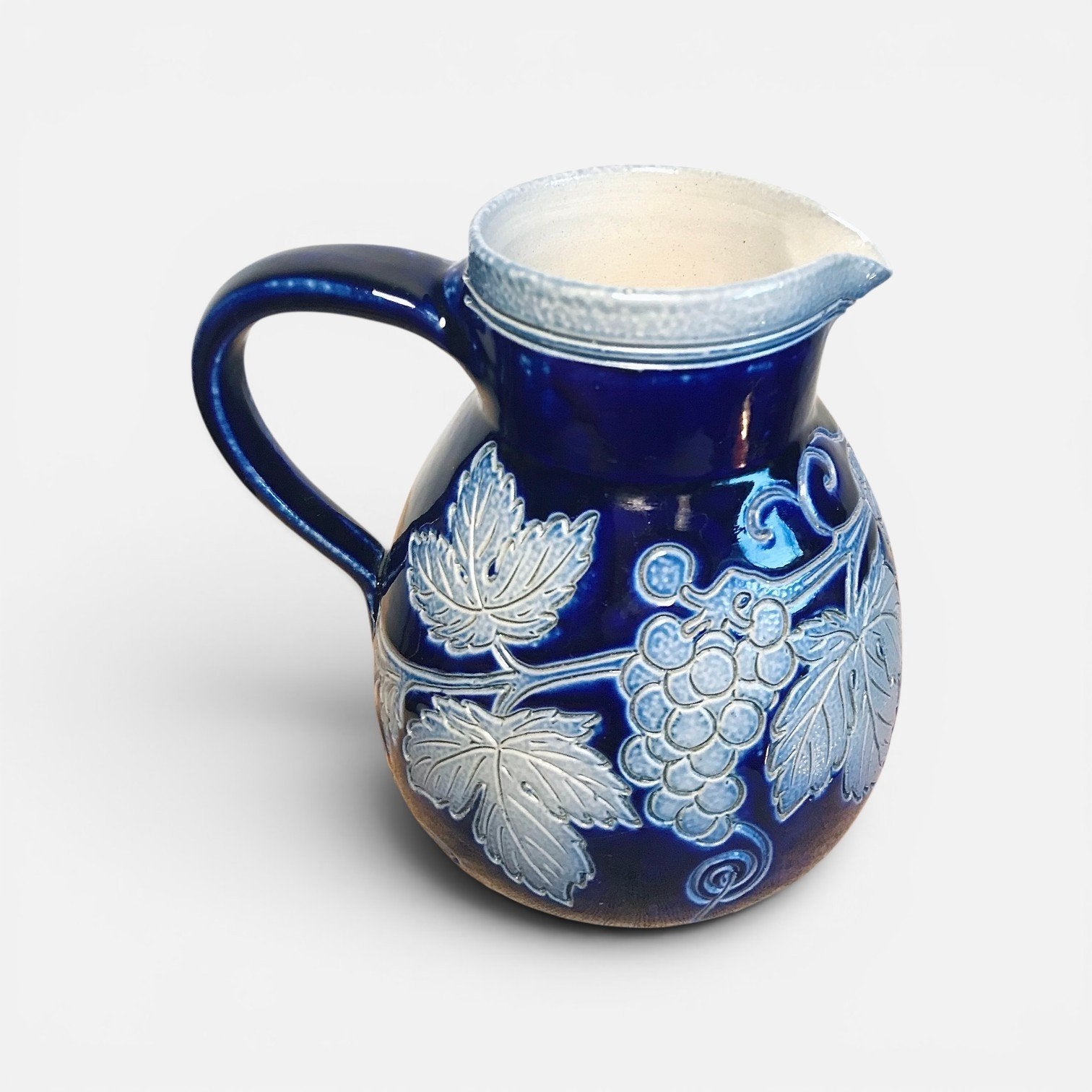 Vintage Gres d'Alsace Betschdorf kan met Druivenmotief, Ophalen of Verzenden