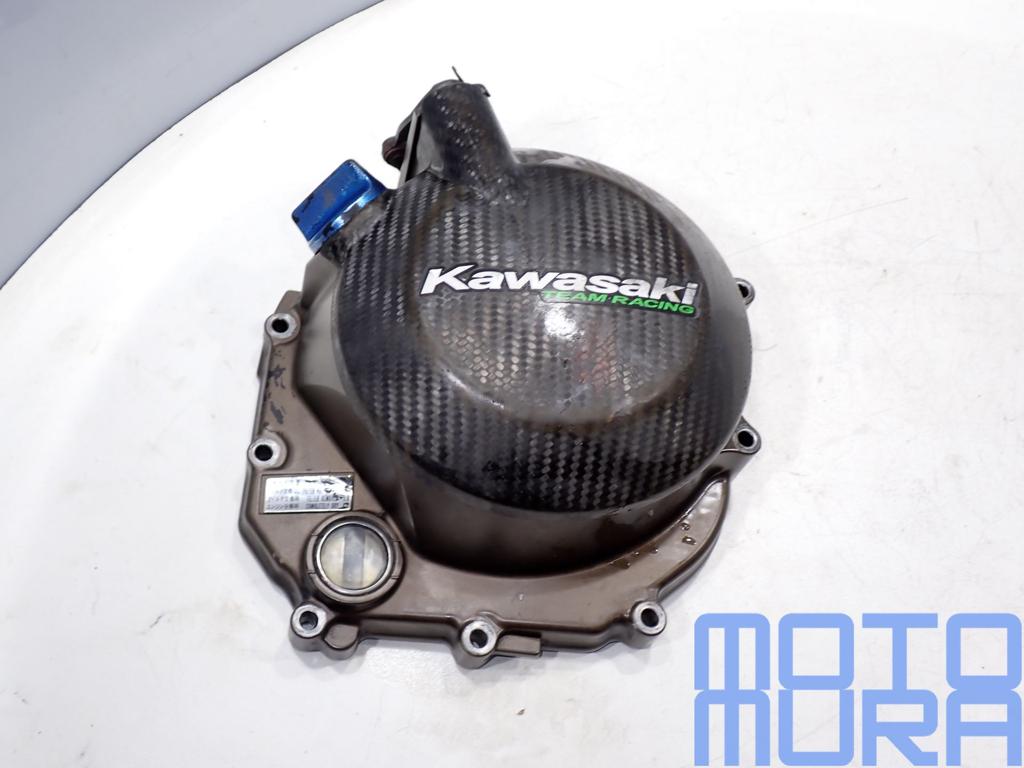 Kawasaki ZX6R 636 2003 - 2004 koppelingsdeksel met carbon co, Motoren, Onderdelen | Kawasaki, Ophalen of Verzenden, -, -, -