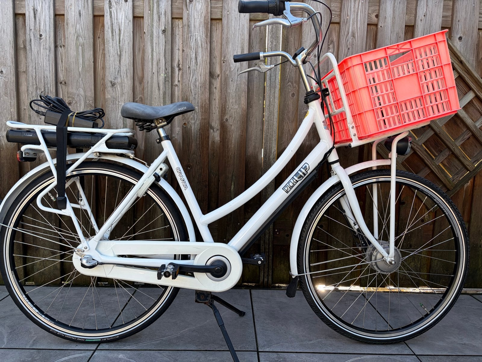 Sparta Pick-Up E-bike - Witte elektrische fiets, Fietsen en Brommers, Sparta, Gebruikt, Ophalen of Verzenden, 47 tot 51 cm
