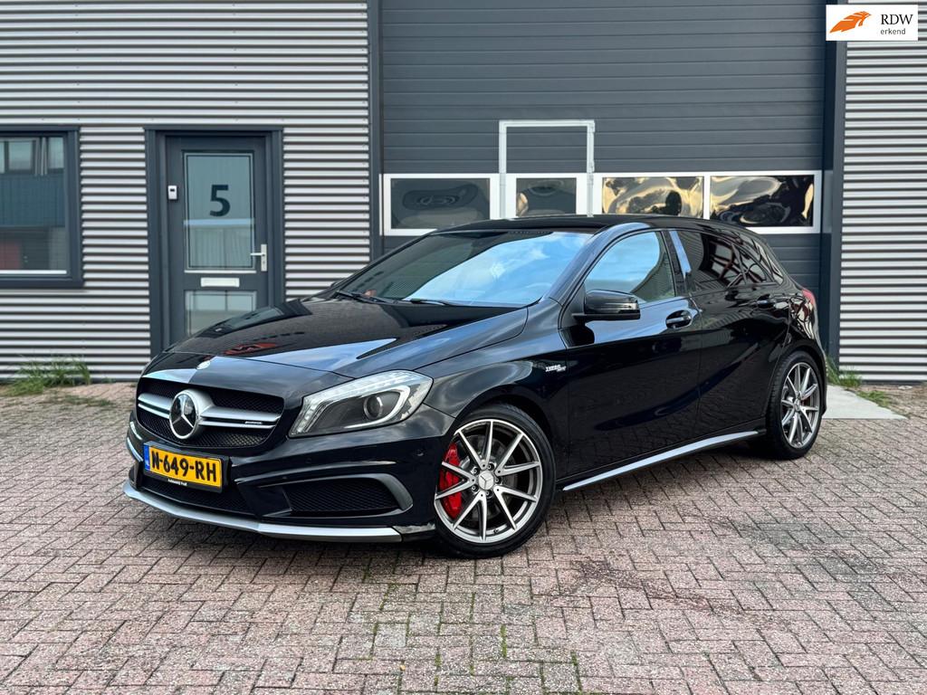 Mercedes-Benz A-klasse AMG 45 4MATIC 400PK | PANO | NAVI | X, Automaat, 4 cilinders, Zwart, 14 km/l