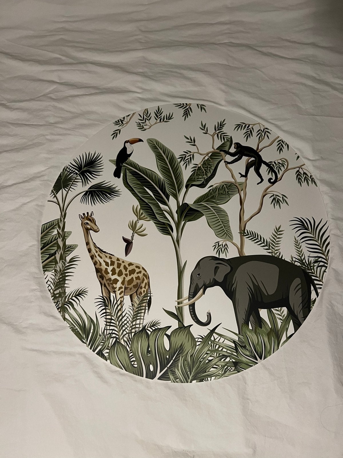 Nieuwe Muurcirkel Kinderkamer - Jungle Dieren - 80cm, Ophalen, Nieuw, Wanddecoratie, Ophangbaar