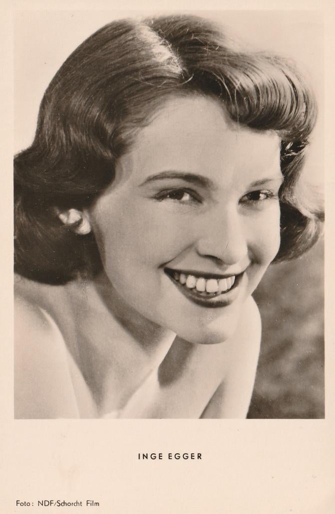 Oude Kaart Inge Egger, Verzenden, 1940 tot 1960, Ongelopen, Sterren en Beroemdheden