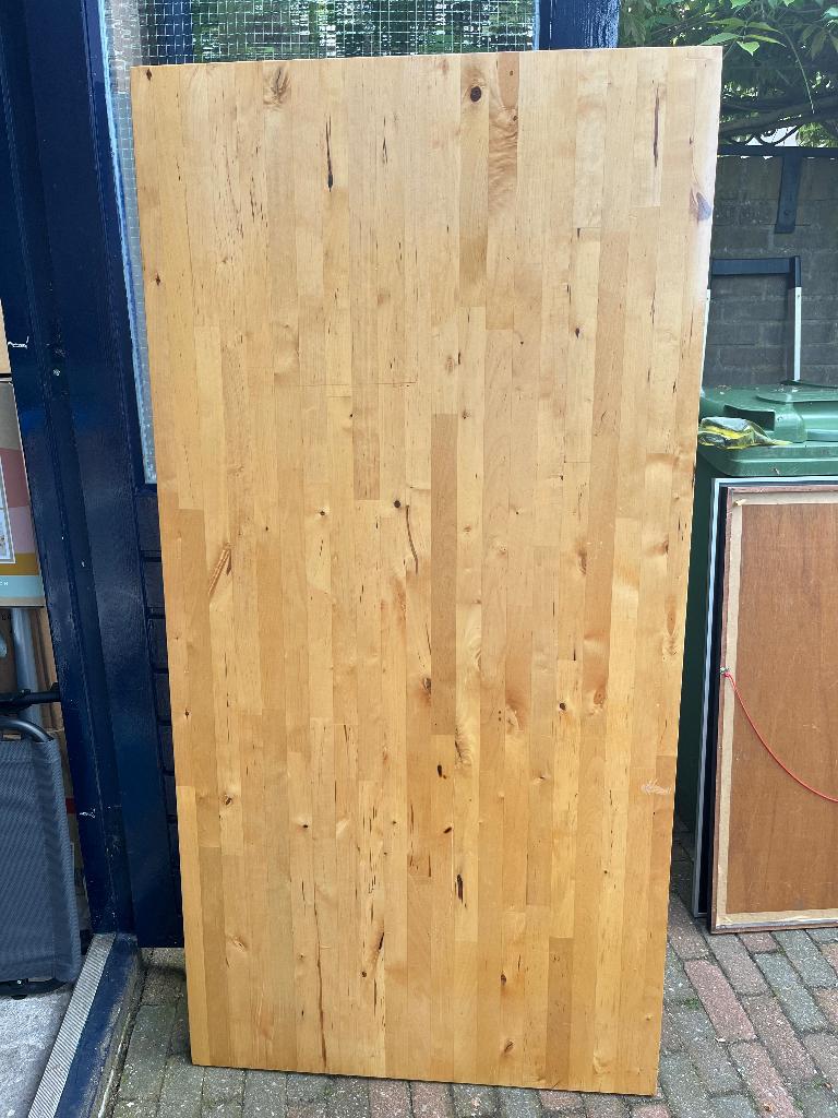 Beukenhouten tafelblad (160 x 80 cm) incl poten, Ophalen, Hout, Zo goed als nieuw, IKEA
