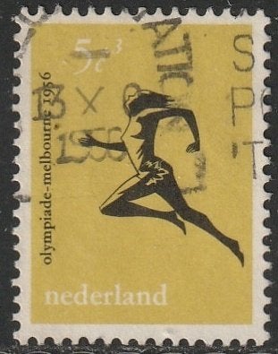 Nederland 1956 677 Olympiade 5c Atletiek, Gest, Ophalen of Verzenden, Na 1940, Gestempeld