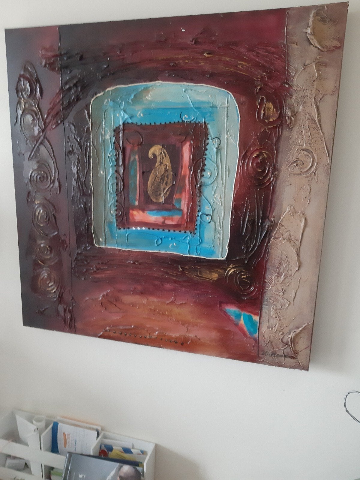 Cobra kunstwerk met textuur en certificaat van echtheid, Antiek en Kunst, Ophalen