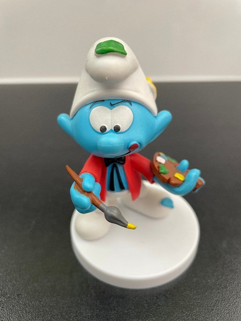 Smurfen Schilder Smurf met kwast en palet 7,5cm Peyo 2019, Verzamelen, Smurfen, Ophalen of Verzenden, Zo goed als nieuw, Overige Smurfen