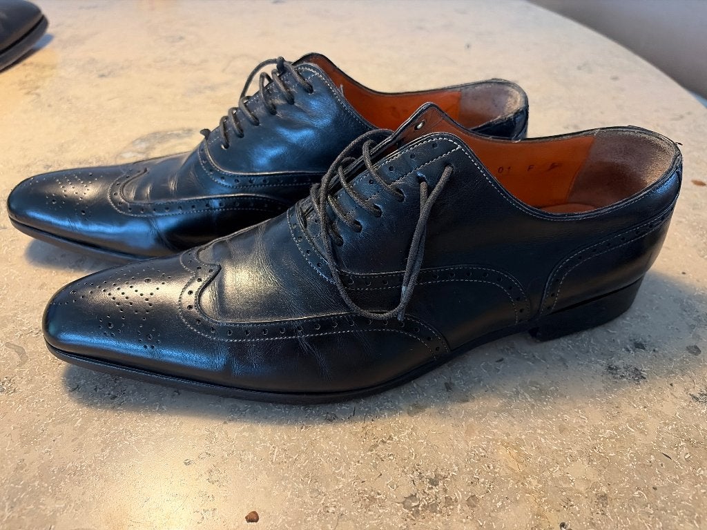Santoni Nette Schoenen - UK 6.5 - Zwart, Kleding | Heren, Schoenen, Zwart, Ophalen of Verzenden, Santoni, Gedragen