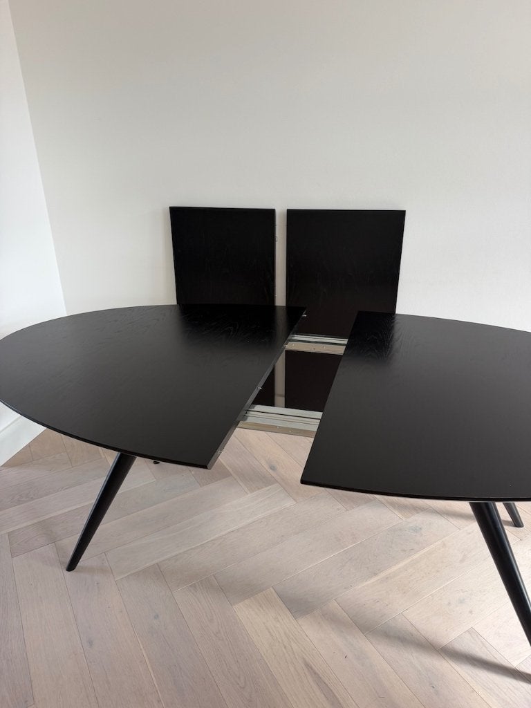 Trendhopper eettafel Eclipse uitschuif, 200 - 300 cm, zwart, Huis en Inrichting, 100 tot 150 cm, 200 cm of meer, Zo goed als nieuw
