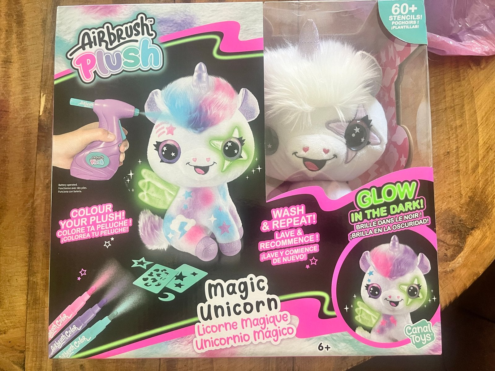Airbrush Plush Magic Unicorn - Kleur je eigen eenhoorn!, Overige karakters, Nieuw, Ophalen of Verzenden, Middelgroot (20 tot 80 cm)