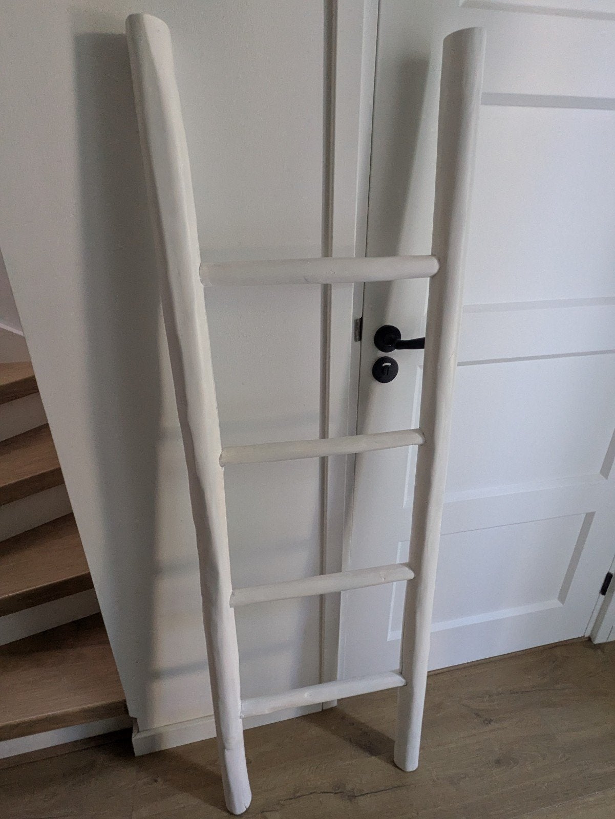 Witte decoratieve ladder, Huis en Inrichting, Ophalen, Zo goed als nieuw, Wit, Hout