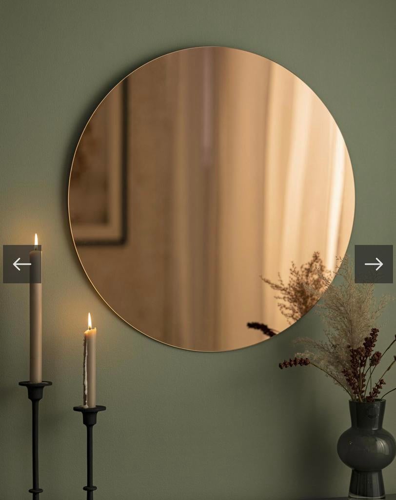 Ronde spiegel 60cm rosé goud - Nieuw in doos!, Huis en Inrichting, Woonaccessoires | Spiegels, Rond, Nieuw, Ophalen of Verzenden
