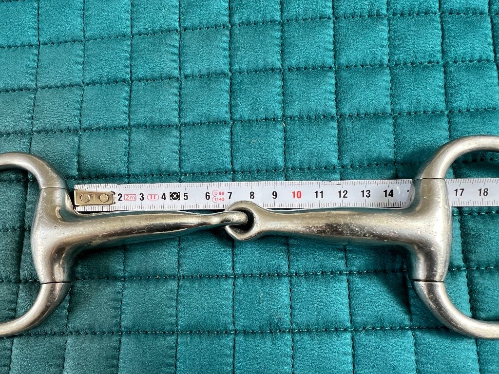Enkel gebroken bustrens bit 14,5cm, Dieren en Toebehoren, Gebruikt, Zilver, Ophalen of Verzenden, Bit