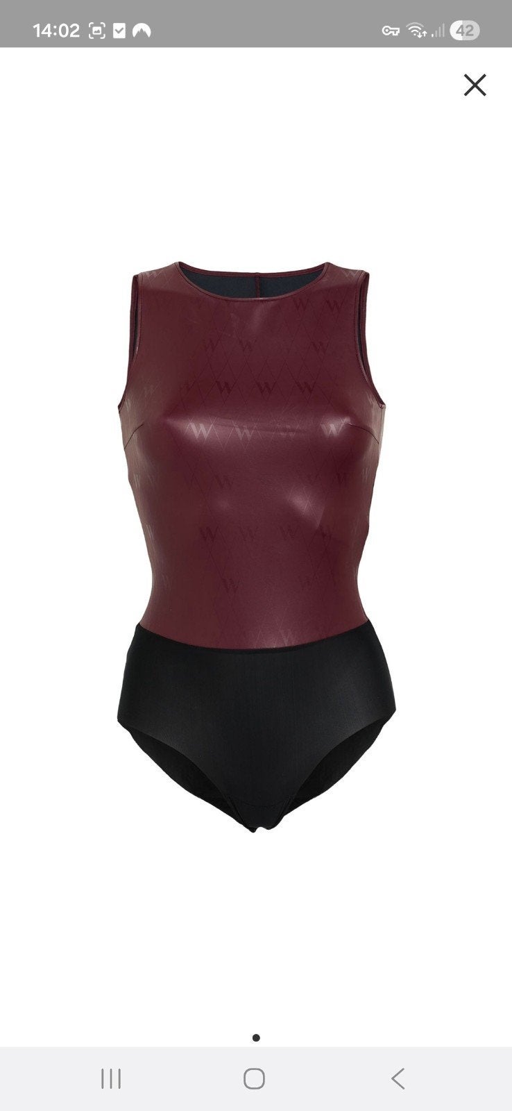 Wolford body bordeaux zwart leder maat S nieuw, Wolford, Ophalen of Verzenden, Rood, Body of Korset
