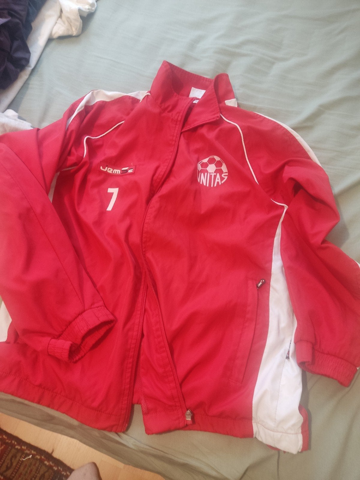 Rood sportjack maat M - Jem - Unitas, Ophalen, Maat 48/50 (M), Zo goed als nieuw, Jem