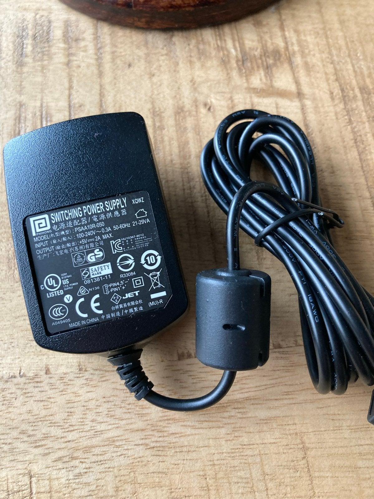 Phihong PSAA10R-050 AC/DC Adapter 5V 2A Zwart, Computers en Software, Pc- en Netwerkkabels, Ophalen of Verzenden, Nieuw