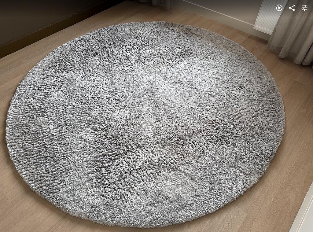 Vloerkleed rond 260 cm - warm grijs/beige, Huis en Inrichting, Stoffering | Tapijten en Kleden, Ophalen, Gebruikt, Grijs, Rond