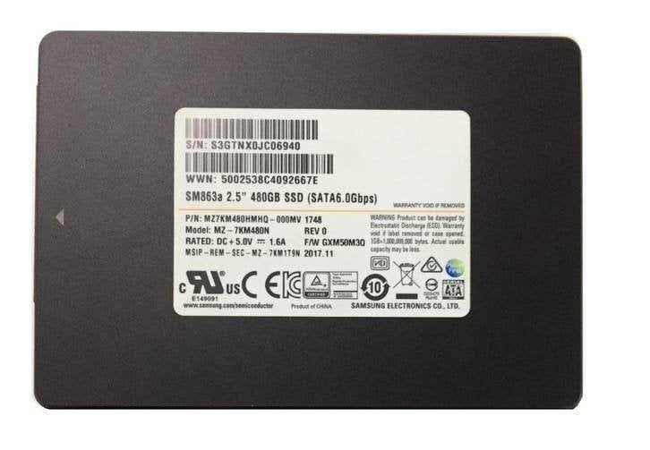 Samsung PM863a 480GB SSD (MZ7KM480N), Computers en Software, Harde schijven, Intern, Gebruikt, 480GB, Ophalen of Verzenden