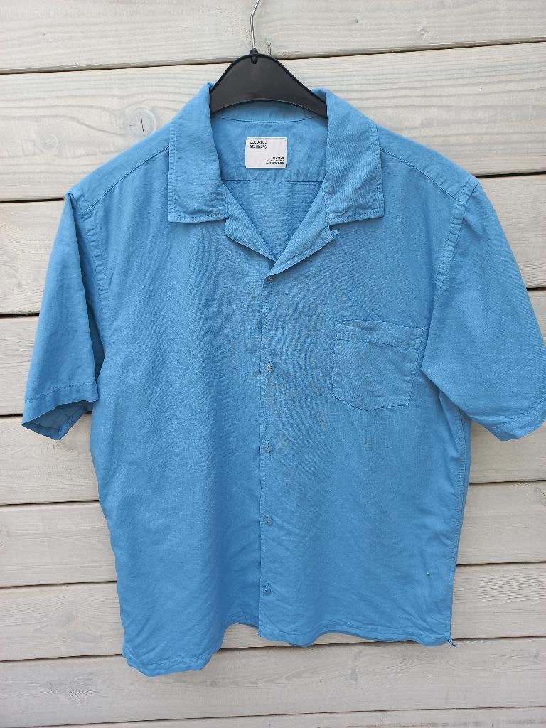 overhemd met korte mouwen, Ophalen of Verzenden, Zo goed als nieuw, Blauw, Halswijdte 41/42 (L)