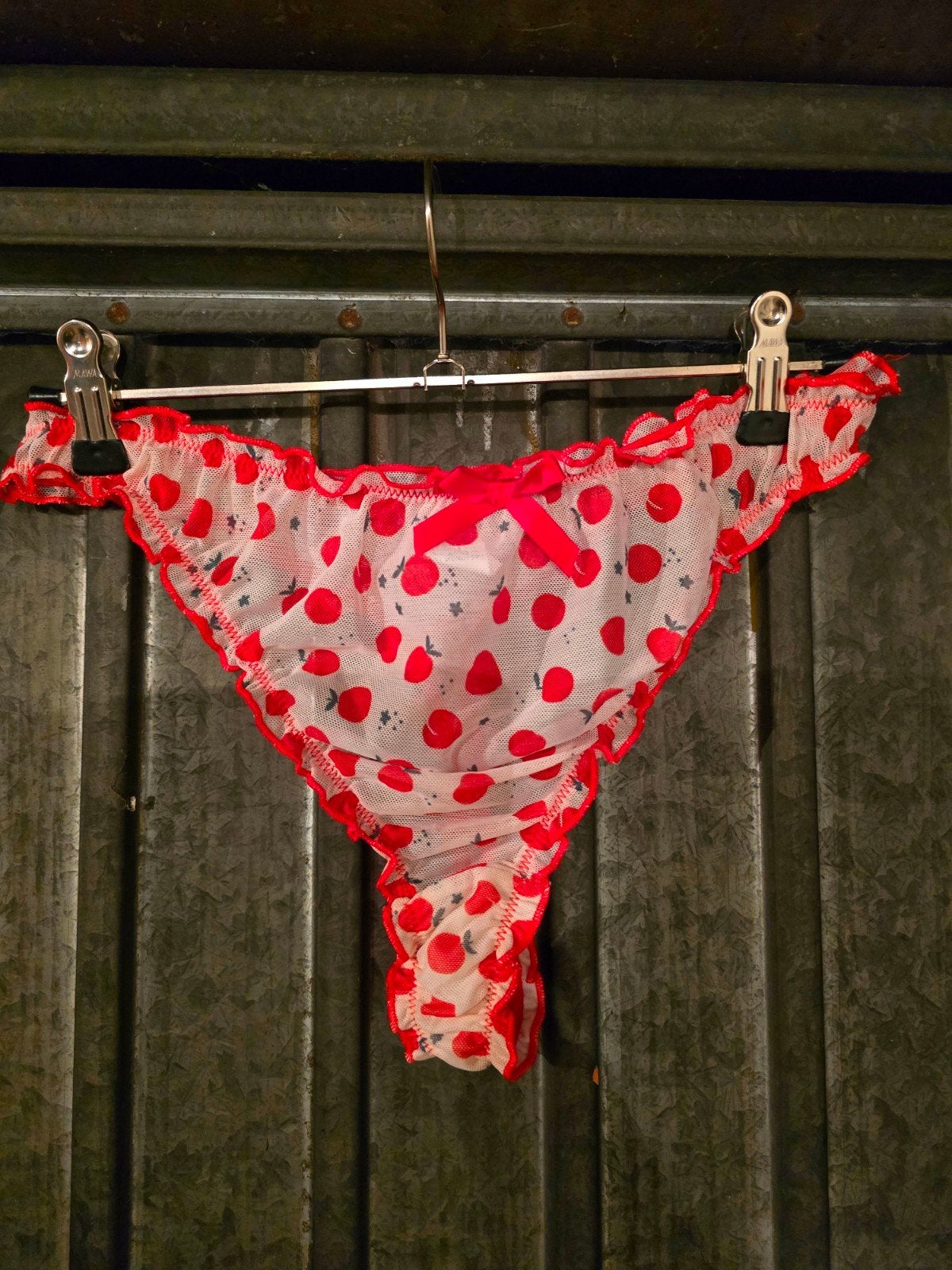 Rood-wit transparante sissy string, Kleding | Heren, Ondergoed, Slip, Rood, Verzenden