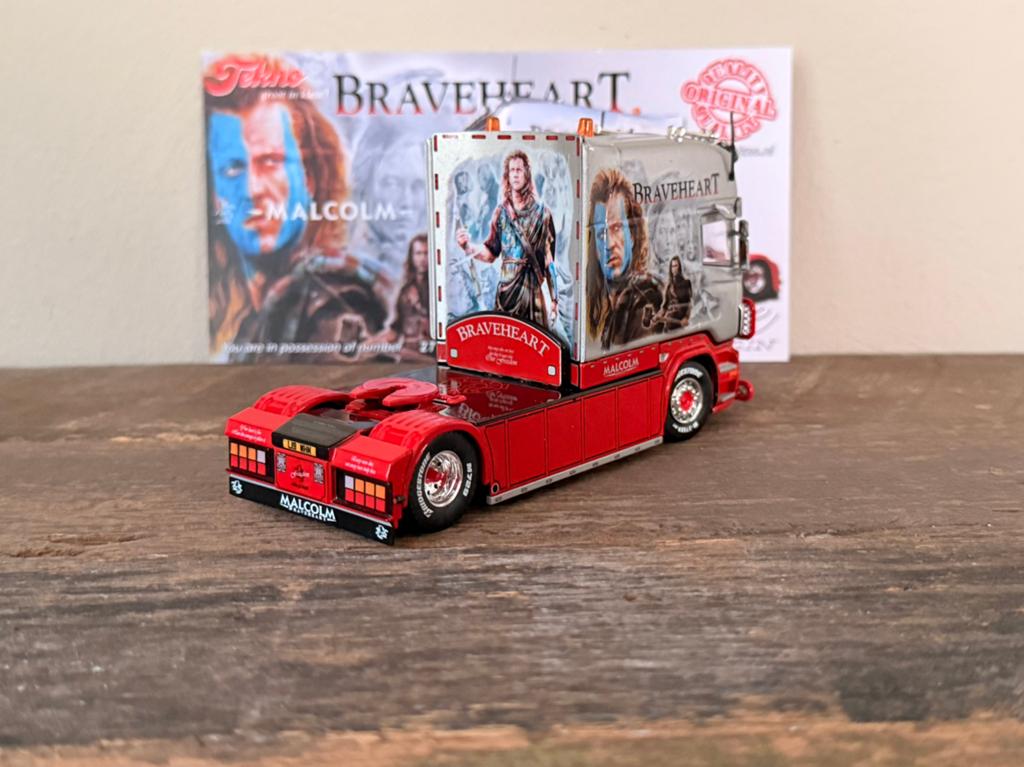 Tekno - Scania Longline Malcolm Braveheart, Ophalen of Verzenden, Zo goed als nieuw, Bus of Vrachtwagen, Tekno