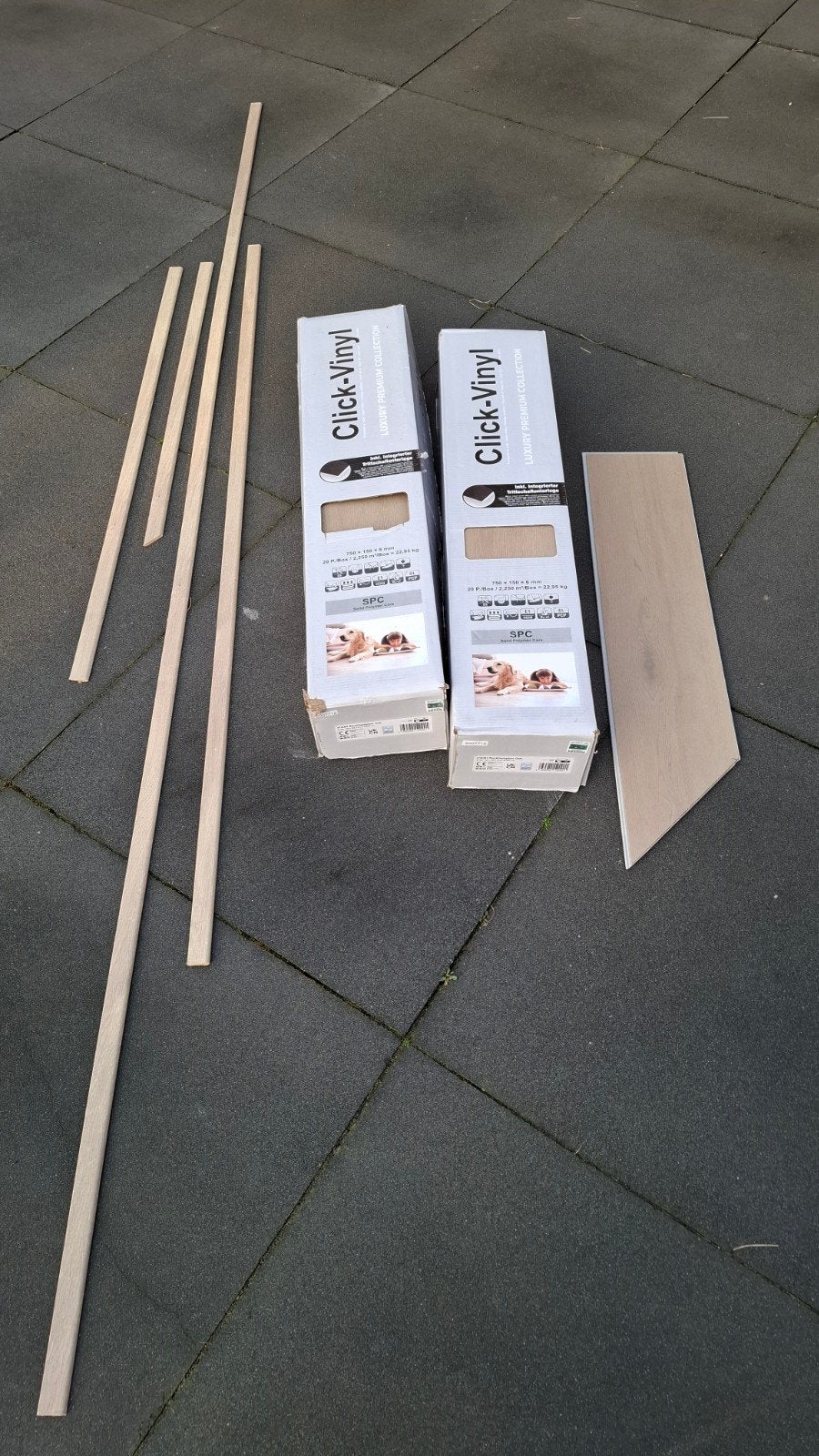 2 pak Klick - PVC met afwerk plintje, Ophalen, Kunststof, 50 tot 150 cm, Overige typen