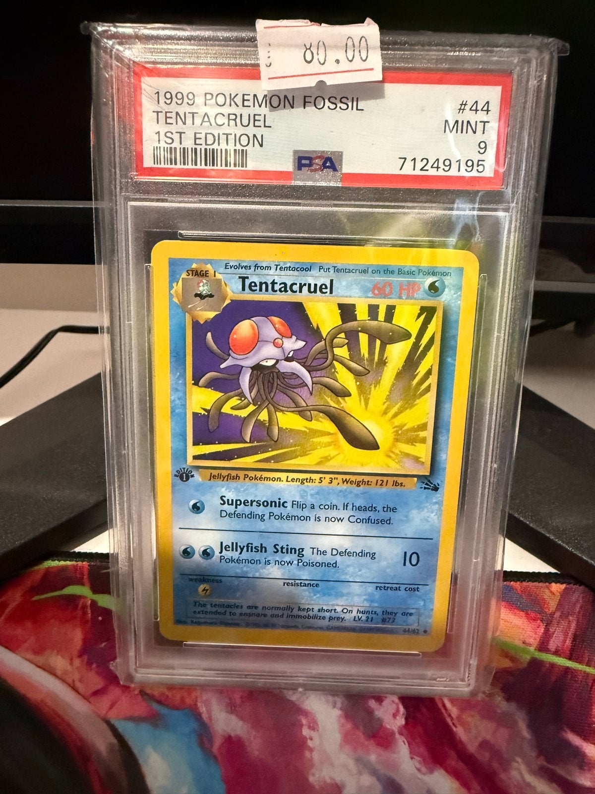 Pokémon Fossil Tentacruel 1st Edition PSA 9 Mint, Hobby en Vrije tijd, Verzamelkaartspellen | Pokémon, Ophalen of Verzenden, Zo goed als nieuw