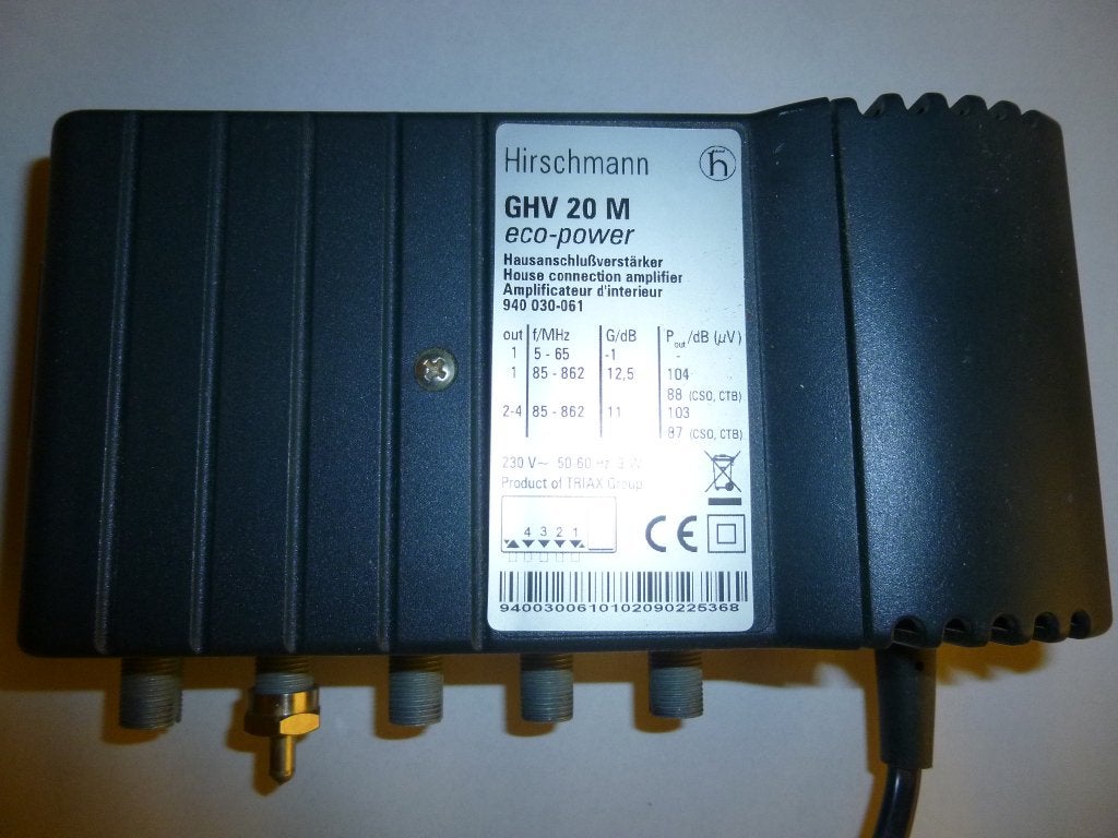 Hirschmann GHV 20 M coaxversterker, Ophalen of Verzenden, Gebruikt