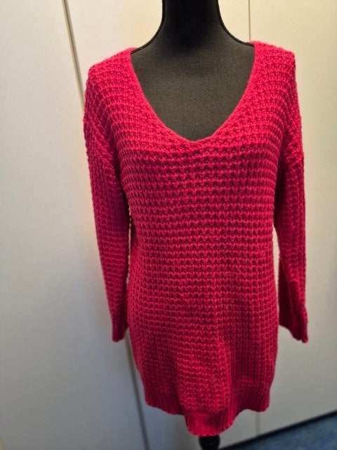 Trui Fuchsia roze met V hals maat 42, Ophalen of Verzenden, Nieuw, Maat 42/44 (L), Roze
