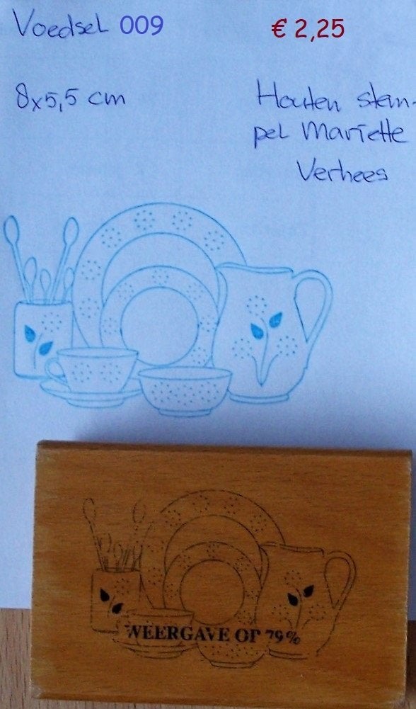 Voedsel 009 Houten stempel, Hobby en Vrije tijd, Stempelen, Ophalen of Verzenden, Gebruikt, Houten stempel