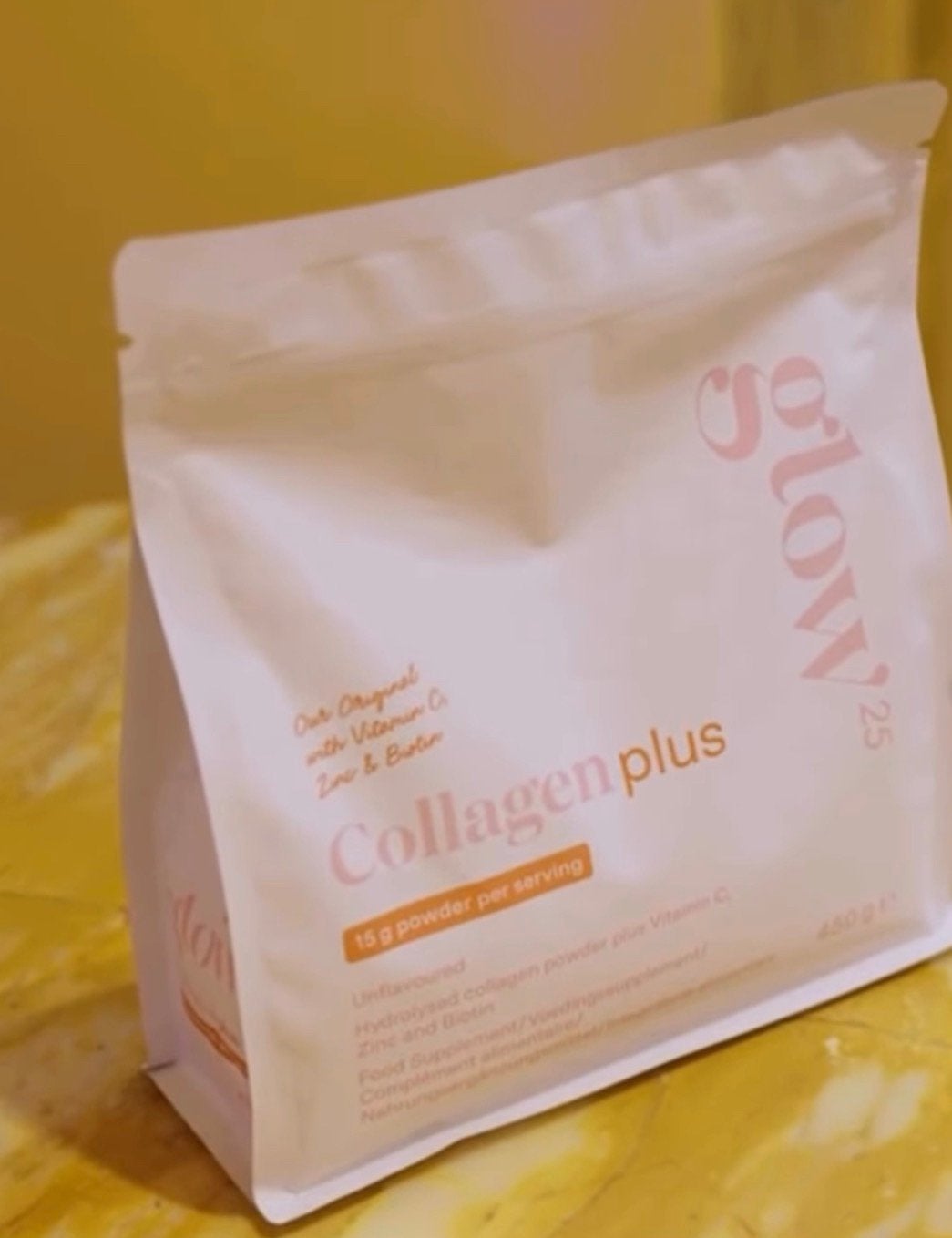 Glow 25 Collagen Plus Poeder met Vitamine C, Zink & Biotine, Ophalen of Verzenden, Nieuw, Poeder of Drank