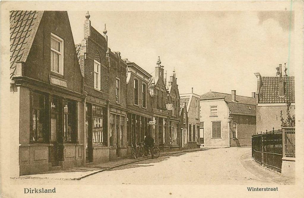388-560-035 Dirksland Winterstraat, Verzamelen, Ansichtkaarten | Nederland, Verzenden, Voor 1920, Zuid-Holland
