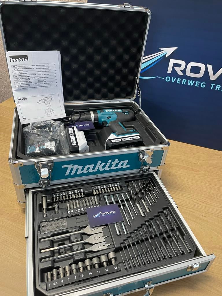 Makita HP488D002 G-serie Boor/schroefmachine met accessoires, Nieuw, Ophalen of Verzenden, Boor- en Schroefmachine, Minder dan 400 watt