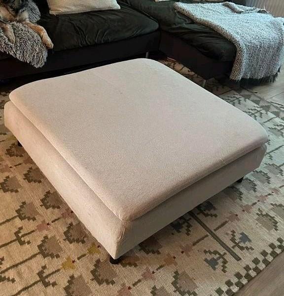 IKEA Söderhamn licht beige voetenbank/salontafel 93x93x36cm, Ophalen, Modern, Scandinavisch, Vierkant, 75 tot 100 cm