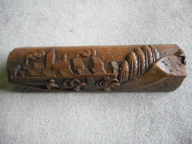 19e eeuws mooi gesneden houten plafond ornament volkskunst, Ophalen of Verzenden