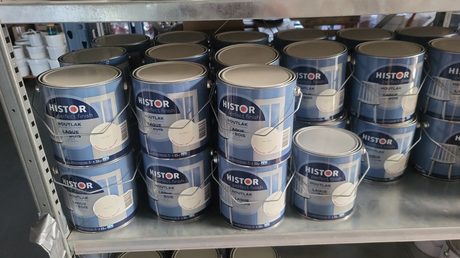 Partij Histor Perfect Finish Houtlak 40 x 2.5 liter, Doe-het-zelf en Verbouw, Verf, Beits en Lak, Ophalen