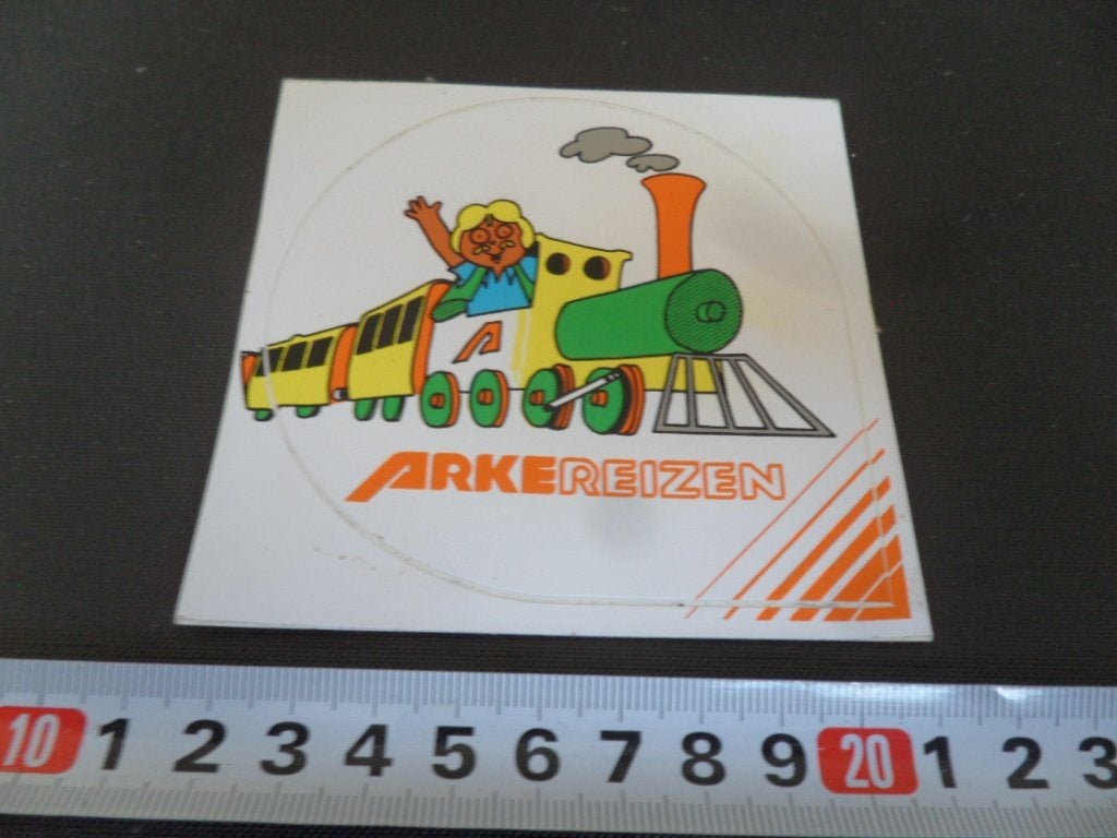 sticker arke reizen strip man trein locomotief *, Ophalen of Verzenden, Zo goed als nieuw